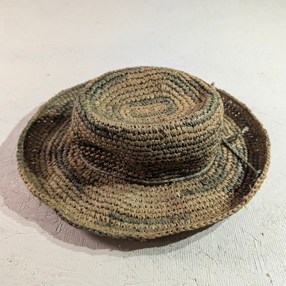 Tommy Bahama Straw Fedora Sun Hat - Brown Green One Size - Picture 5 of 12